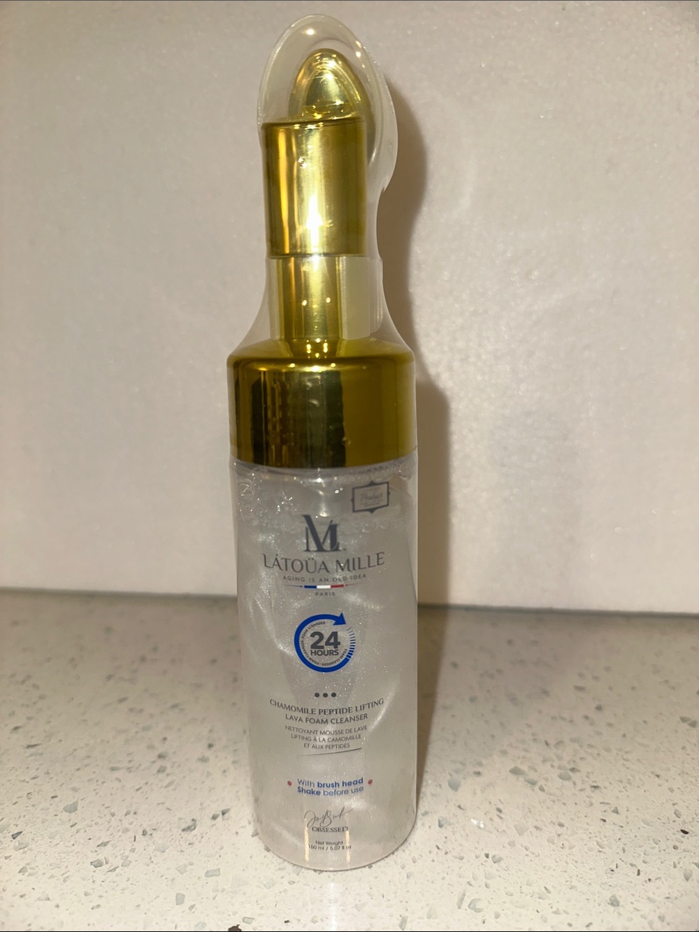 Chamomile Peptide Lifting Foam Cleanser - White/Gold